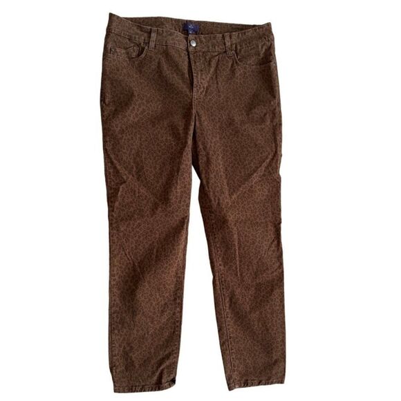 NYDJ Leopard print women’s ankle pants size 12 - Picture 2 of 8